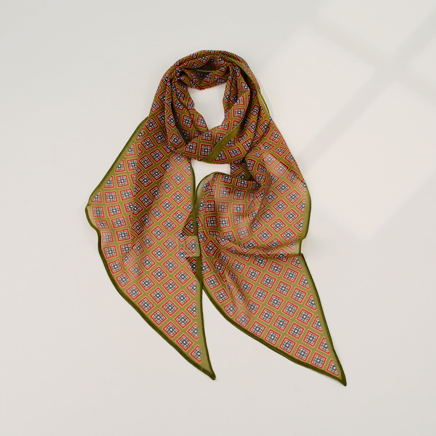 French Style Plaid Silk Scarf For Women In Multicolor Polyester, Perfect For Spring