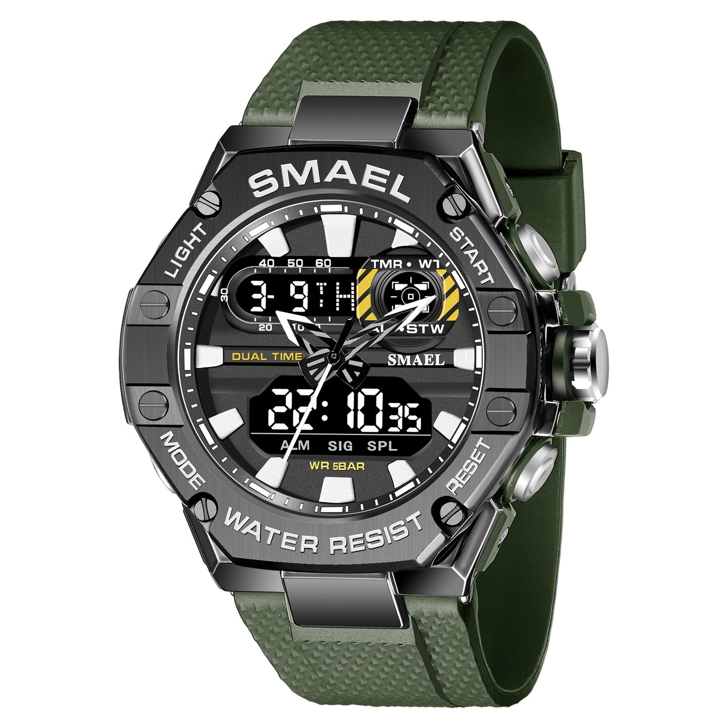 Men's Quartz Watch With Round Dial Featuring Plexiglass Mirror And TPU Strap With Pin Buckle