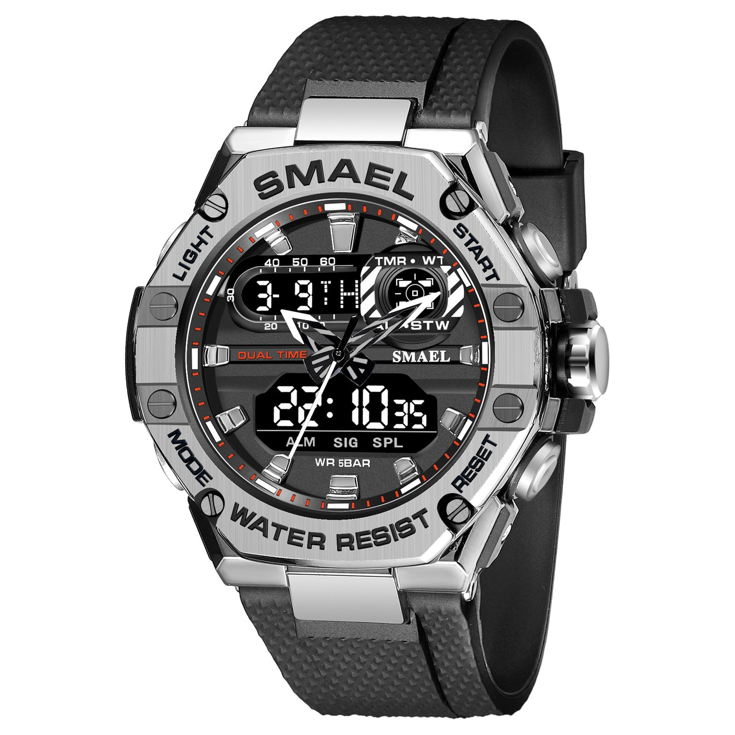Men's Quartz Watch With Round Dial Featuring Plexiglass Mirror And TPU Strap With Pin Buckle