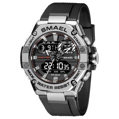 Men's Quartz Watch With Round Dial Featuring Plexiglass Mirror And TPU Strap With Pin Buckle