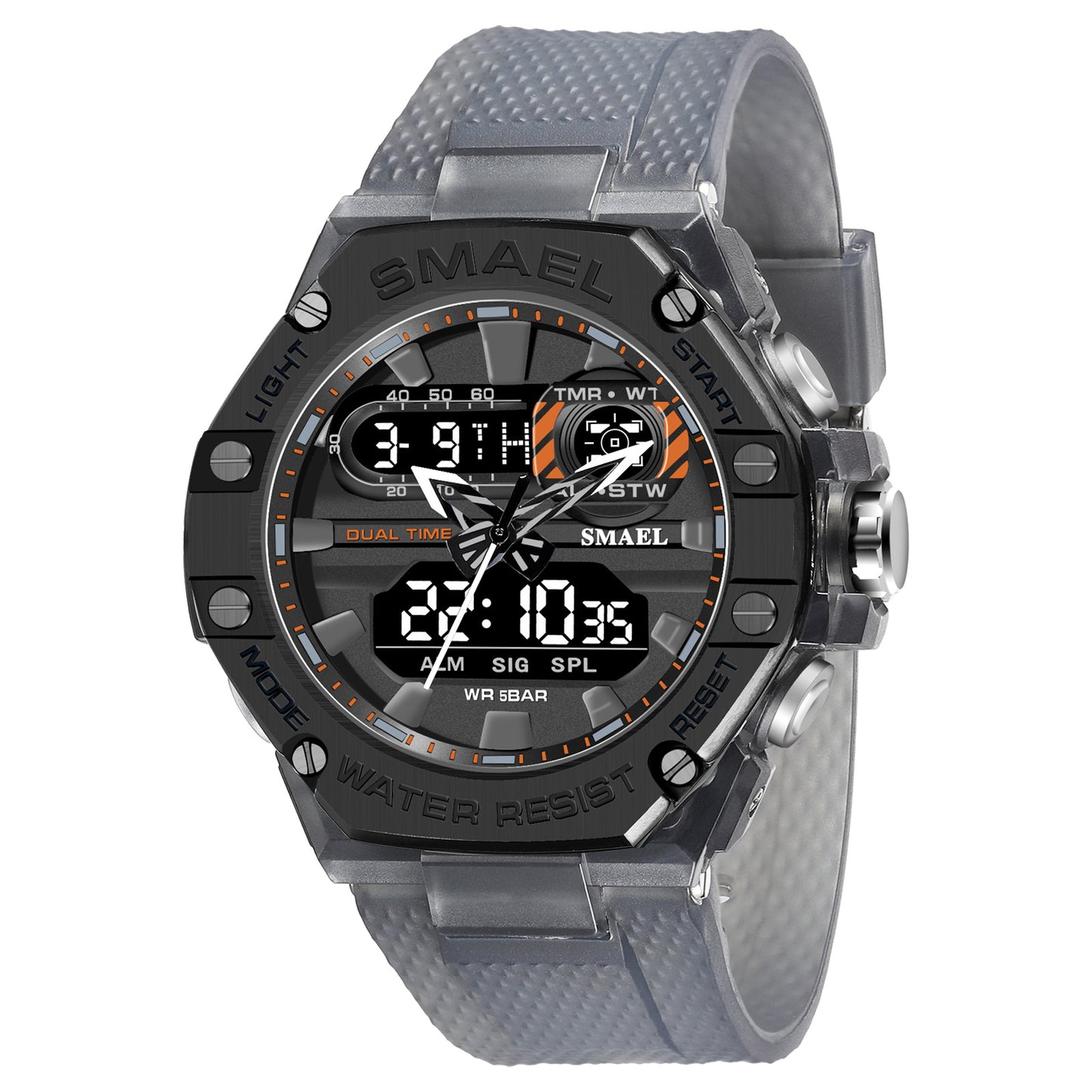 Men's Quartz Watch With Round Dial Featuring Plexiglass Mirror And TPU Strap With Pin Buckle