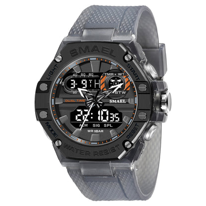 Men's Quartz Watch With Round Dial Featuring Plexiglass Mirror And TPU Strap With Pin Buckle