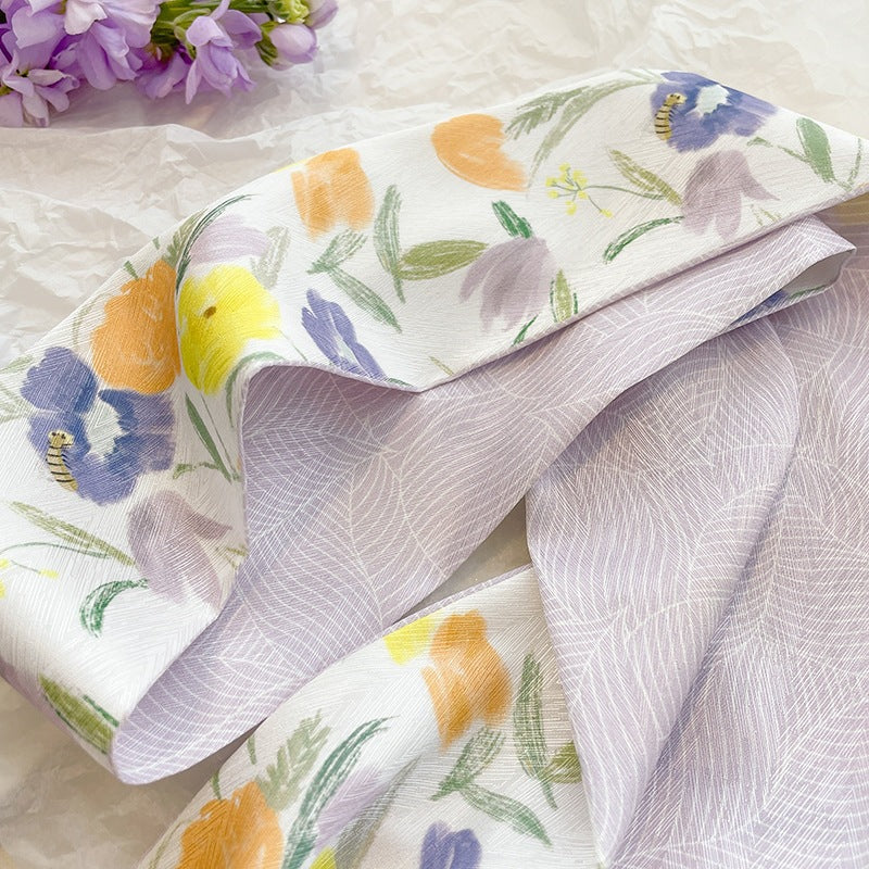 Flowers Hair Band For Women In Green, Made Of Polyester Headband