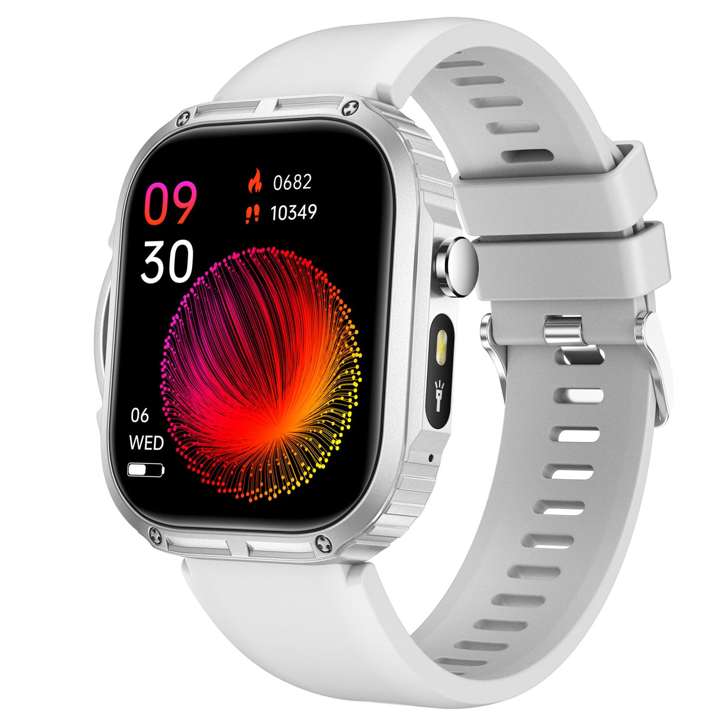 Women’s Round Dial Smart Watch With Silica Gel Strap And Ordinary Glass Mirror Featuring Bluetooth Calling