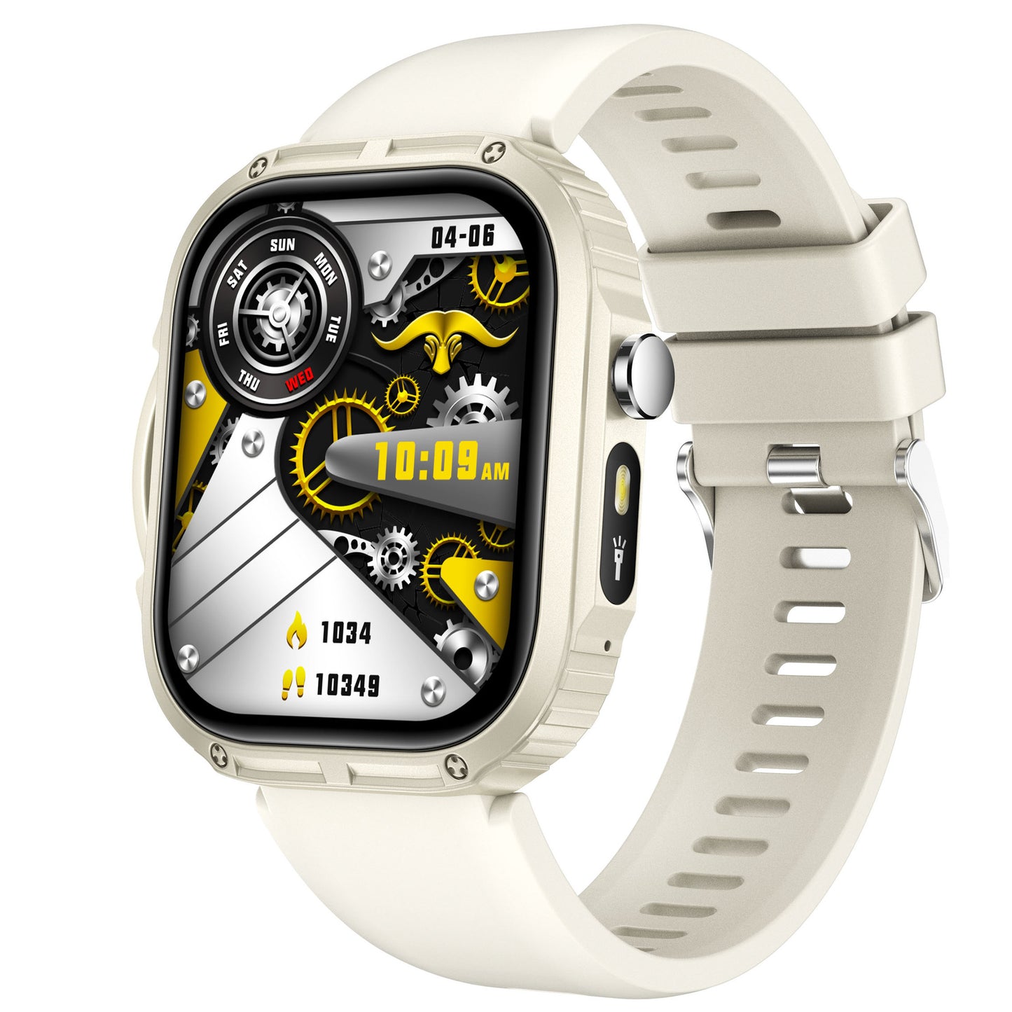 Women’s Round Dial Smart Watch With Silica Gel Strap And Ordinary Glass Mirror Featuring Bluetooth Calling