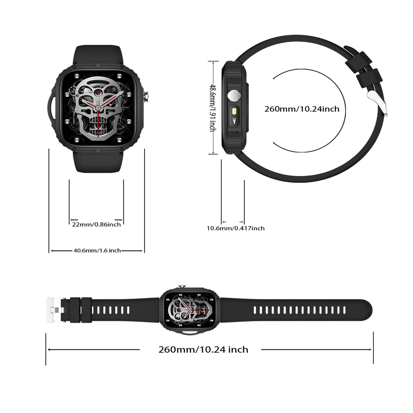 Women’s Round Dial Smart Watch With Silica Gel Strap And Ordinary Glass Mirror Featuring Bluetooth Calling
