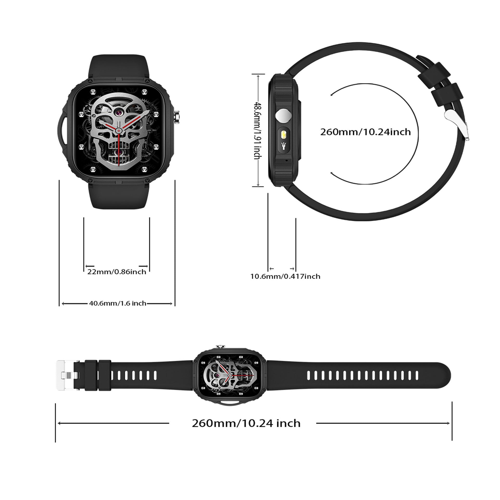 Women’s Round Dial Smart Watch With Silica Gel Strap And Ordinary Glass Mirror Featuring Bluetooth Calling