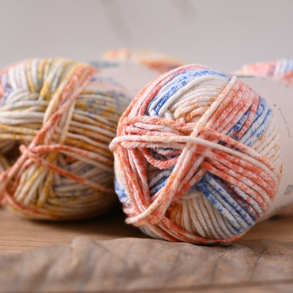 Handmade Kid's Cotton Scarf With Spot Pin, Featuring Knitting Craft
