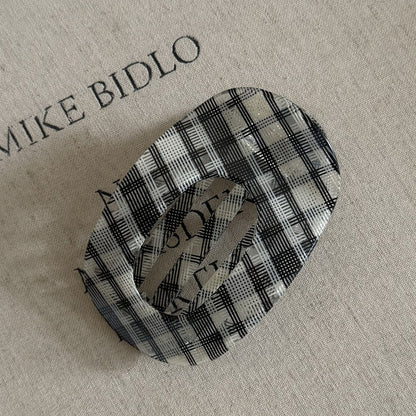 Vintage Style Checkered Hair Claws For Women In Black & White, Made Of Acetic Acid Sheets, Perfect For Summer