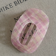 Transparent Checkered Abalone Clip - Pink