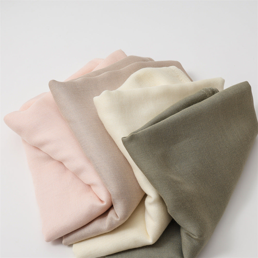 Solid Color Polyester Shawl In Dyed Black, Suitable For All Seasons, Stylish Scarf Accessory