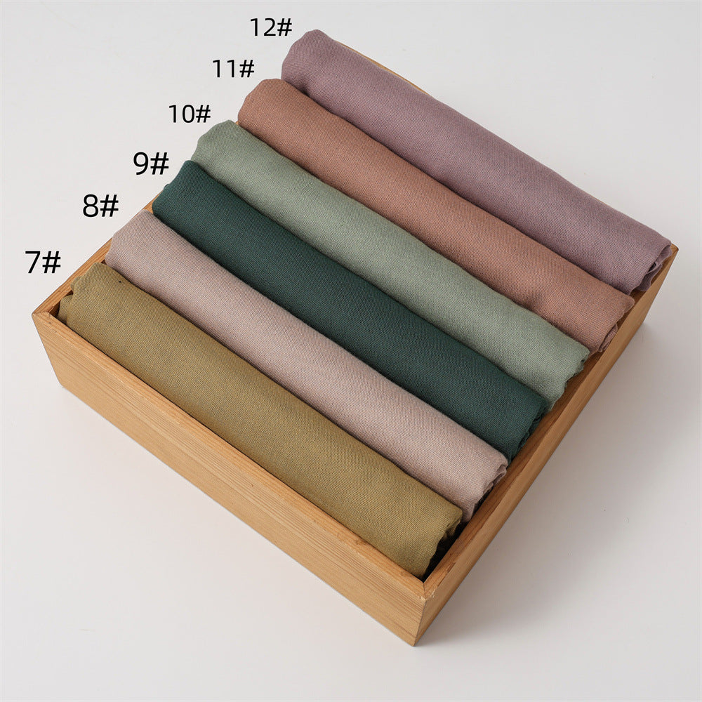 Solid Color Polyester Shawl In Dyed Black, Suitable For All Seasons, Stylish Scarf Accessory