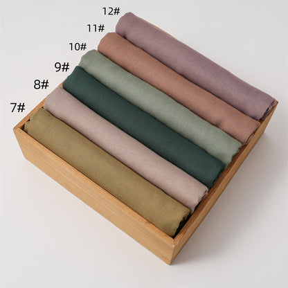 Solid Color Polyester Shawl In Dyed Black, Suitable For All Seasons, Stylish Scarf Accessory