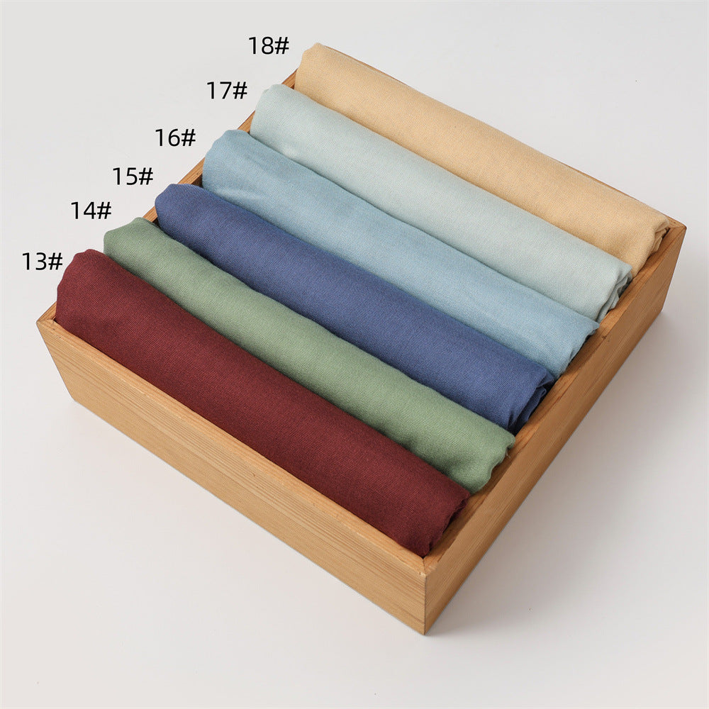 Solid Color Polyester Shawl In Dyed Black, Suitable For All Seasons, Stylish Scarf Accessory