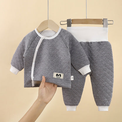 Solid Color Cotton Children's Underwear Set For Babies 0-2 Years, Warm And Comfortable For Sleeping, 1 Set