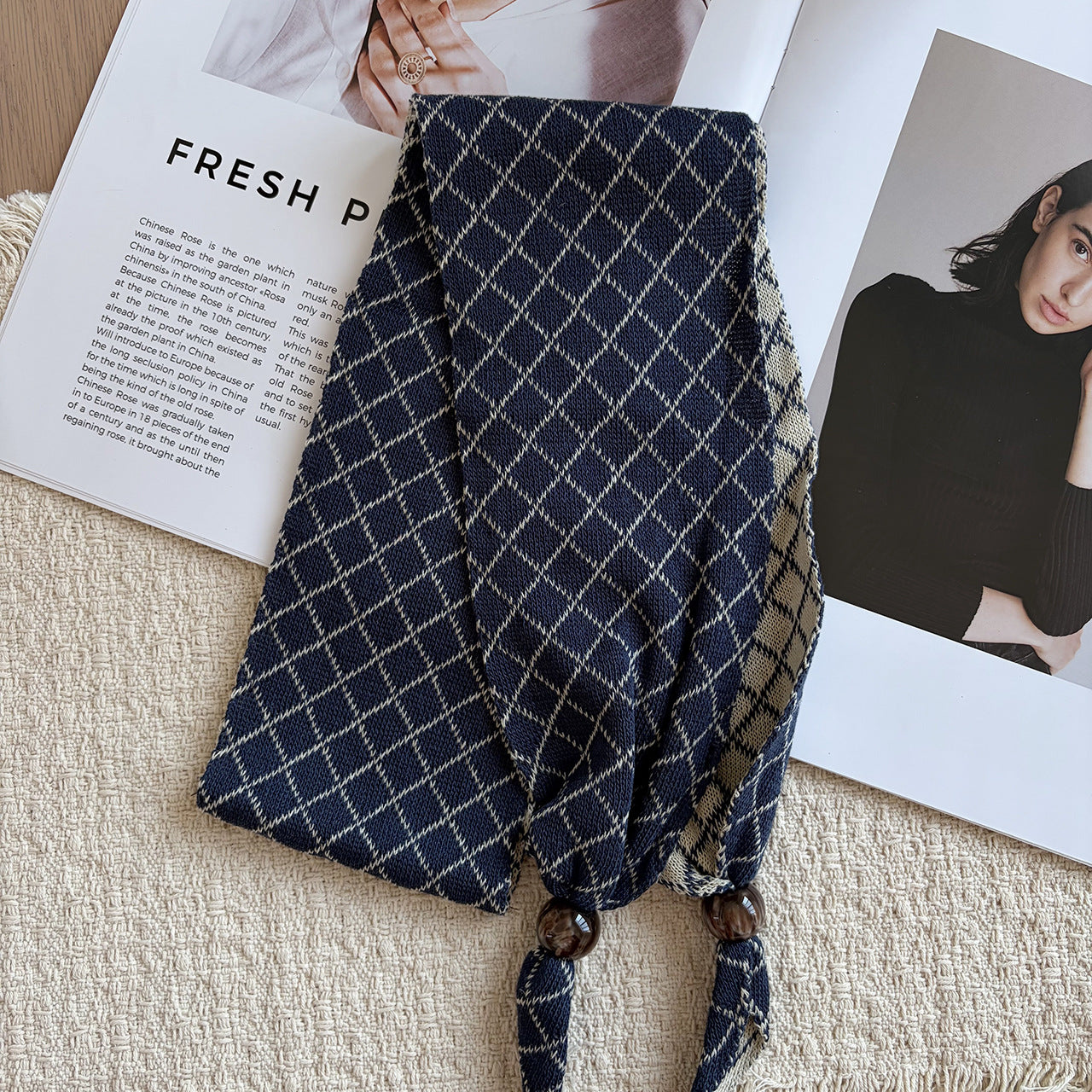 Women’s Knit Lattice Scarf For Autumn And Winter