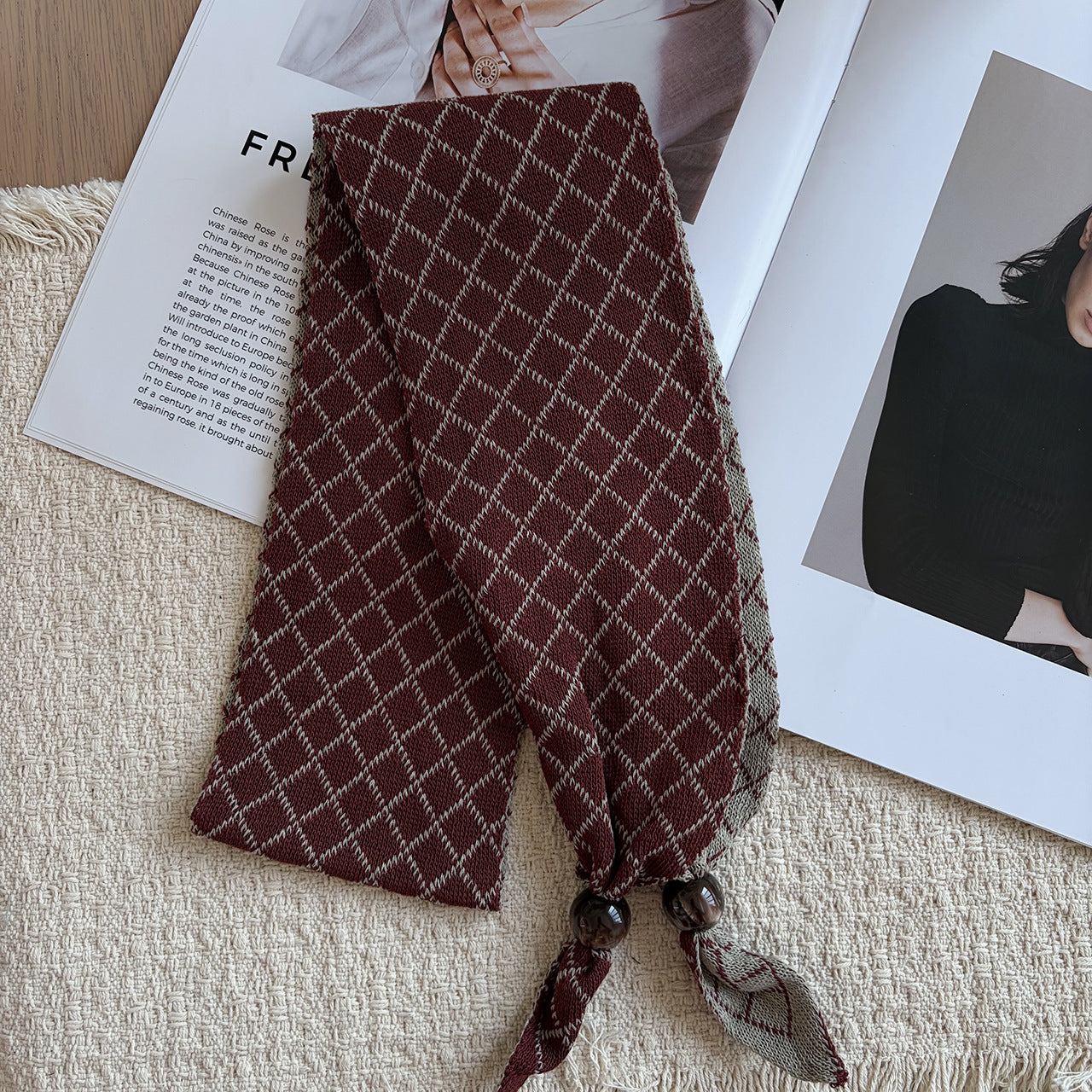 Women’s Knit Lattice Scarf For Autumn And Winter