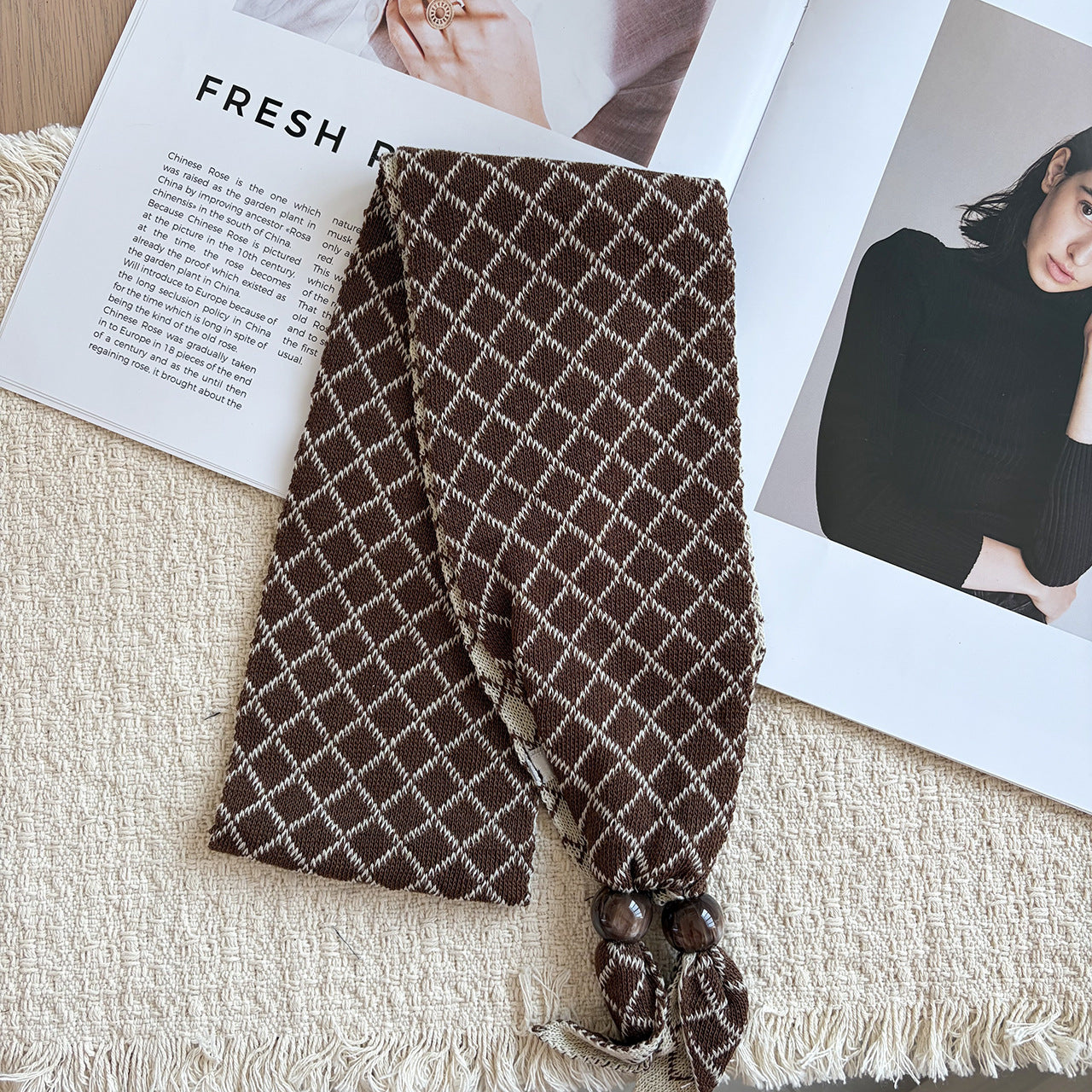 Women’s Knit Lattice Scarf For Autumn And Winter