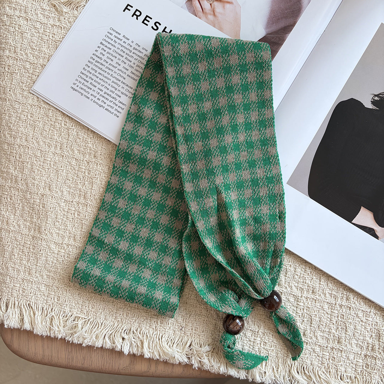 Women’s Knit Lattice Scarf For Autumn And Winter
