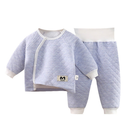 Solid Color Cotton Children's Underwear Set For Babies 0-2 Years, Warm And Comfortable For Sleeping, 1 Set