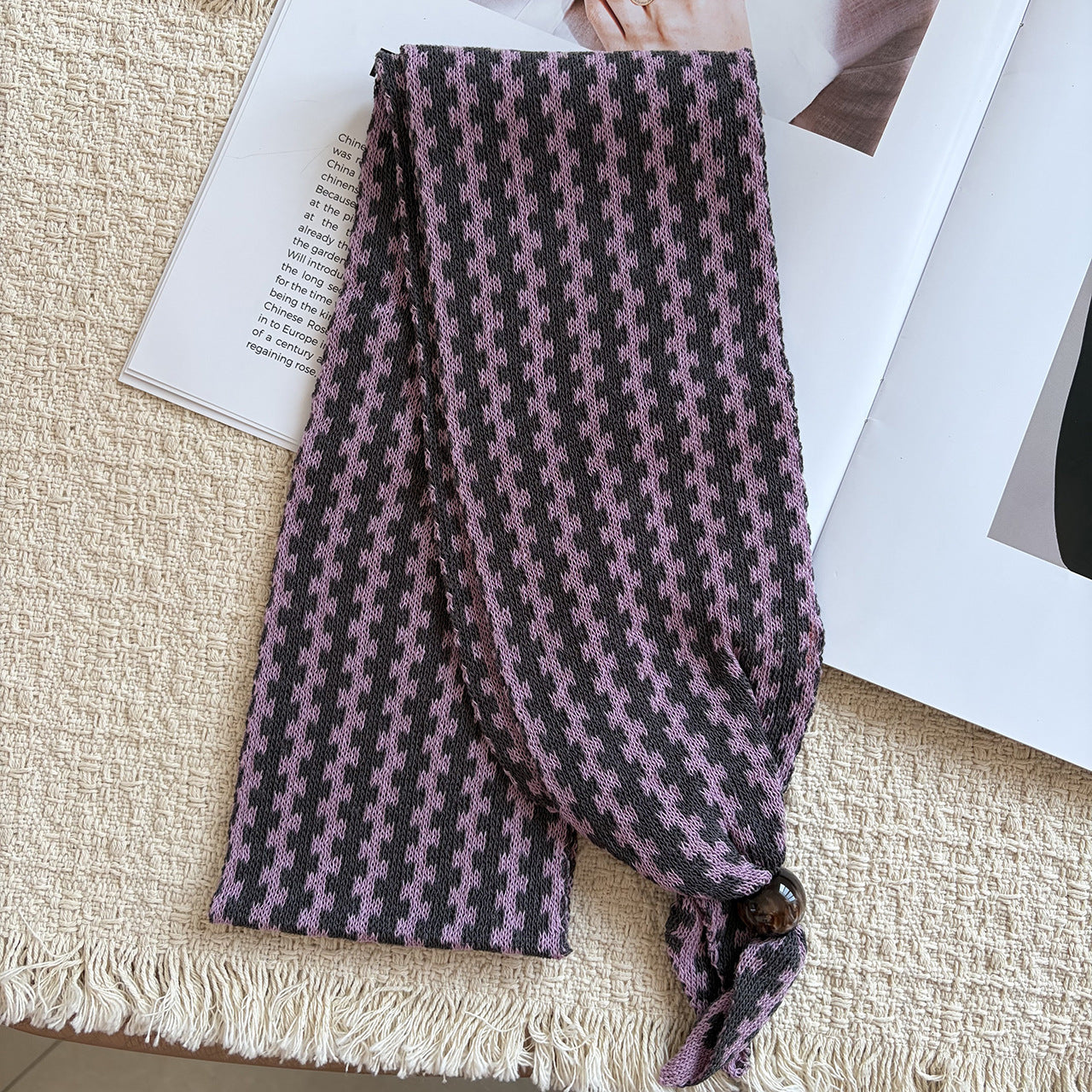 Women’s Knit Lattice Scarf For Autumn And Winter