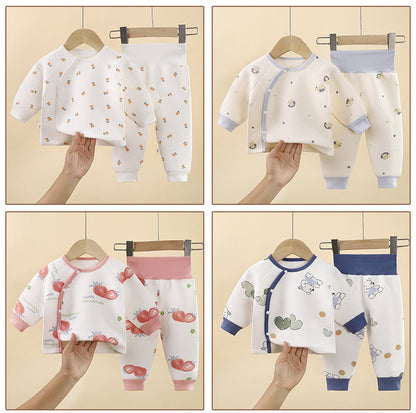 Solid Color Cotton Children's Underwear Set For Babies 0-2 Years, Warm And Comfortable For Sleeping, 1 Set