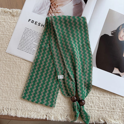 Women’s Knit Lattice Scarf For Autumn And Winter
