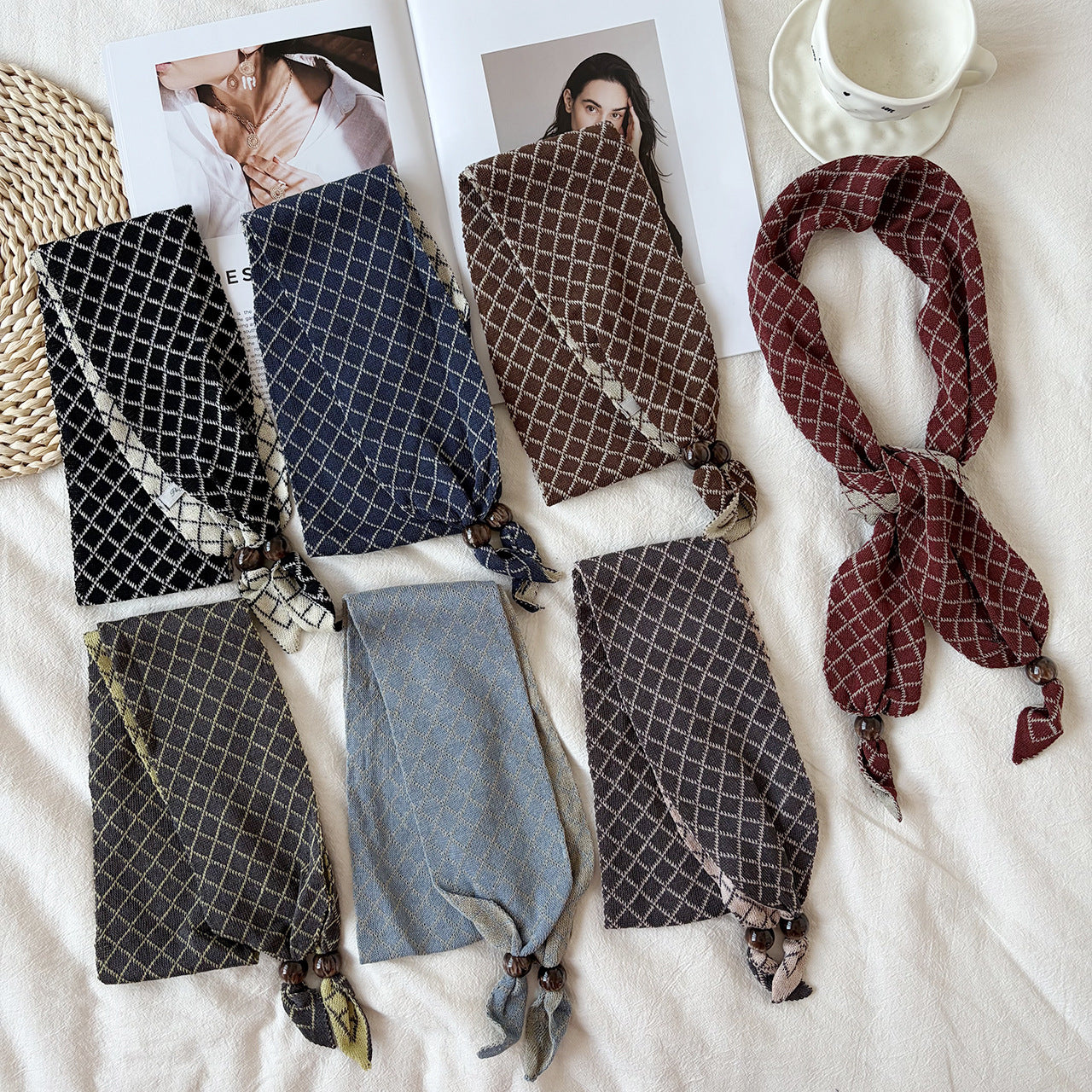 Women’s Knit Lattice Scarf For Autumn And Winter