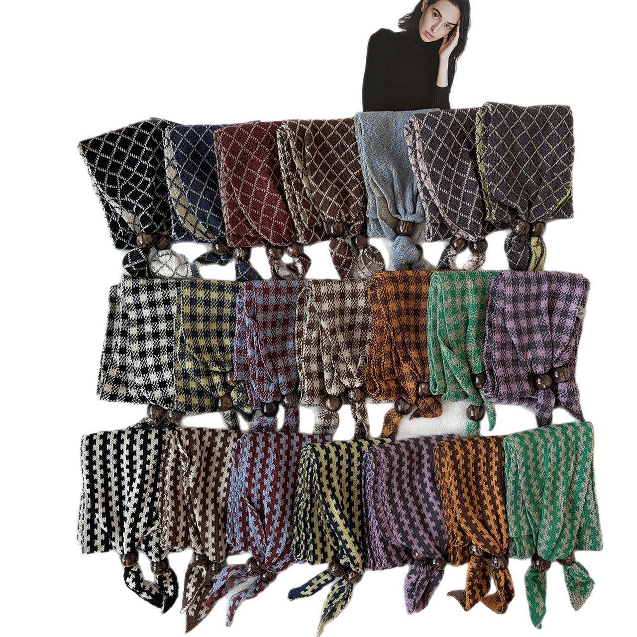 Women’s Knit Lattice Scarf For Autumn And Winter