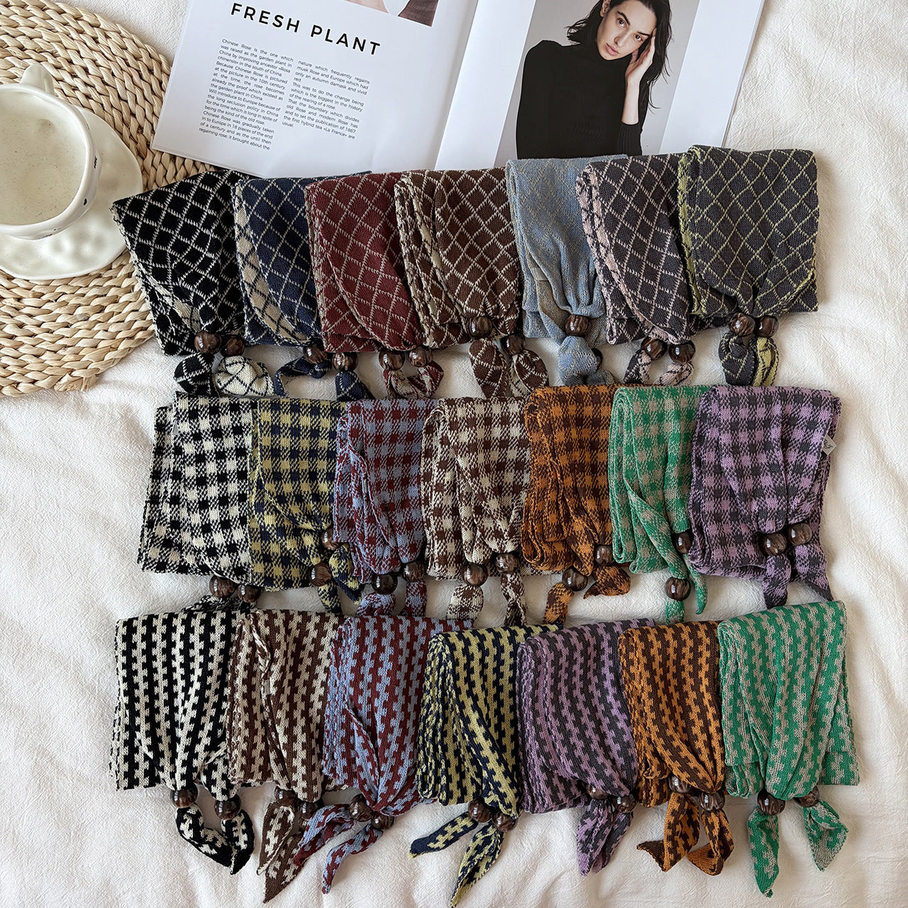 Women’s Knit Lattice Scarf For Autumn And Winter
