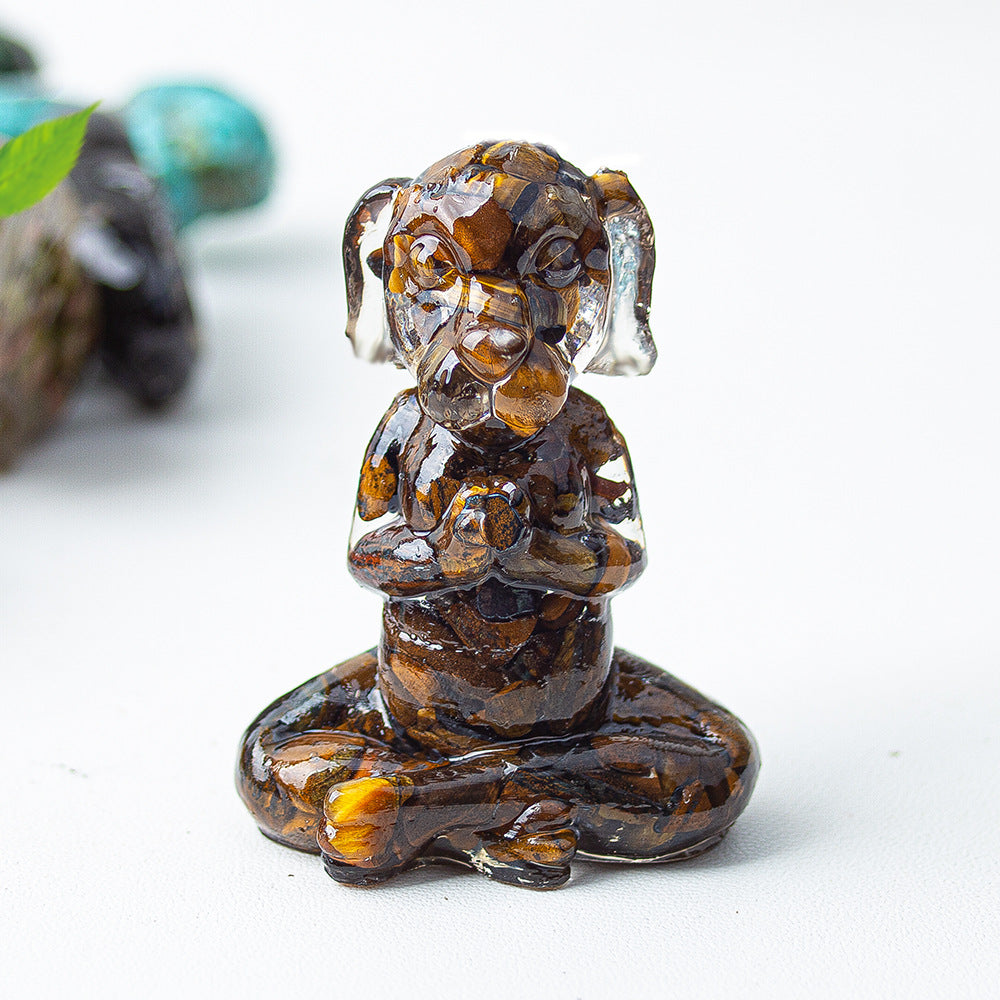 Modern Style Natural Stone Animal Figurine For Christmas Home Decoration