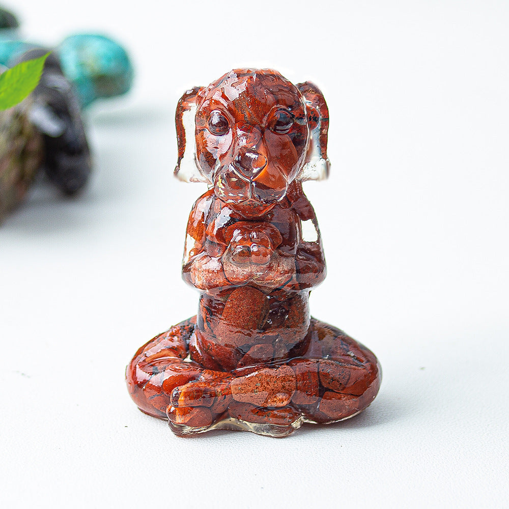Modern Style Natural Stone Animal Figurine For Christmas Home Decoration