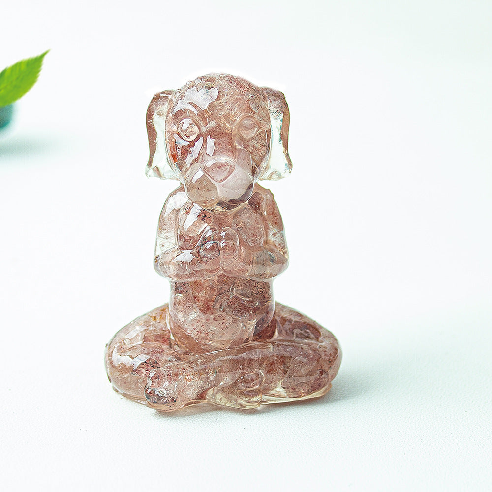 Modern Style Natural Stone Animal Figurine For Christmas Home Decoration