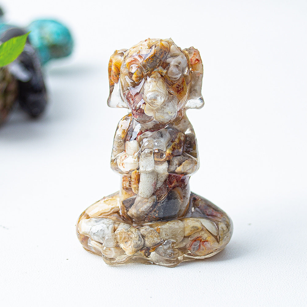 Modern Style Natural Stone Animal Figurine For Christmas Home Decoration