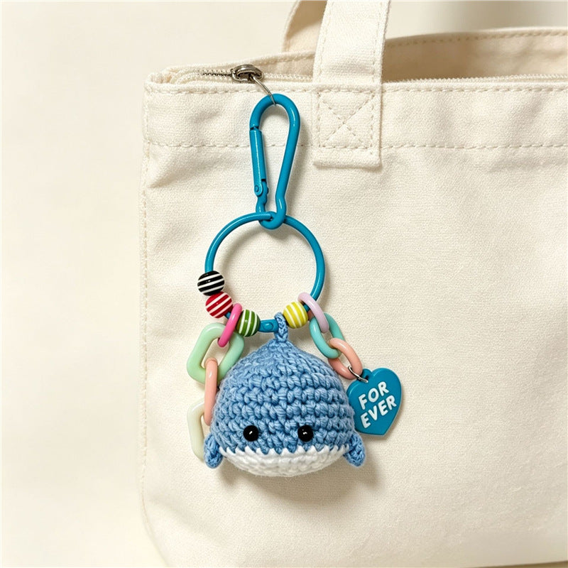 Whale Braid Key Chain Made Of Wool Yarn Featuring A Cute Style, Perfect For Spring Accessories