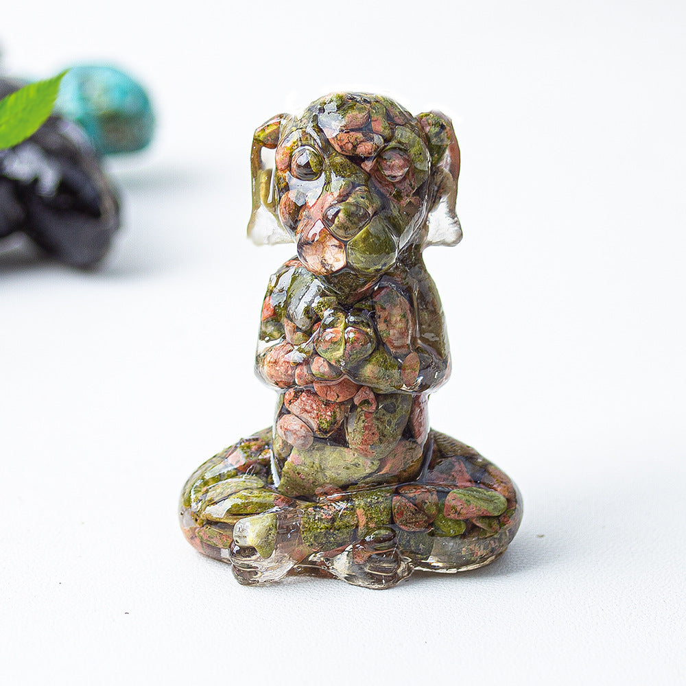 Modern Style Natural Stone Animal Figurine For Christmas Home Decoration