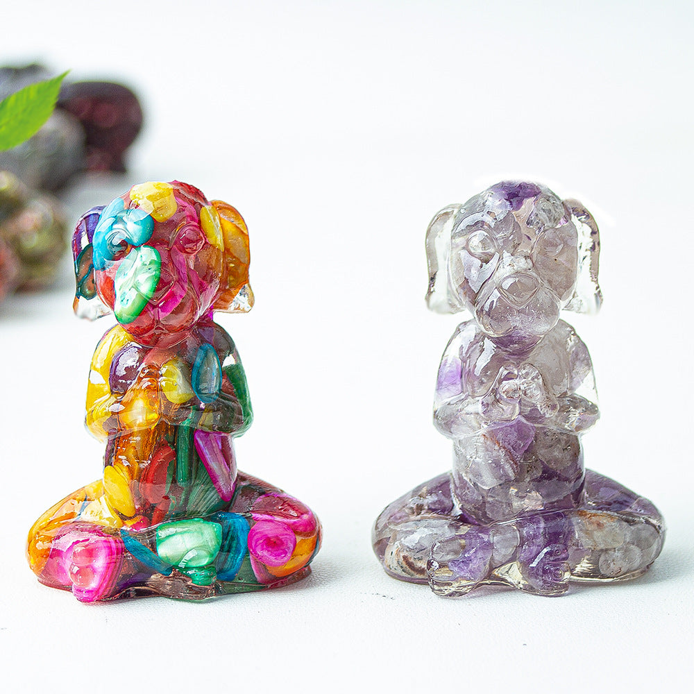Modern Style Natural Stone Animal Figurine For Christmas Home Decoration