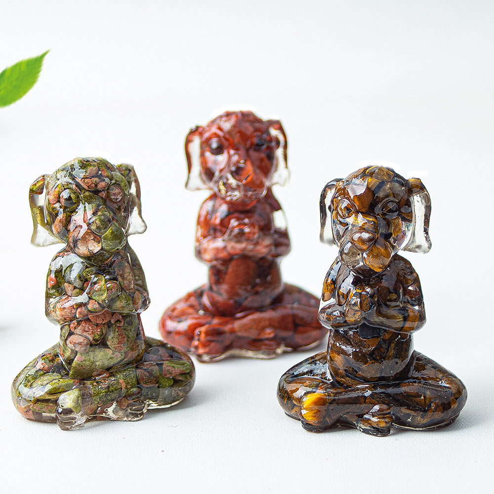 Modern Style Natural Stone Animal Figurine For Christmas Home Decoration