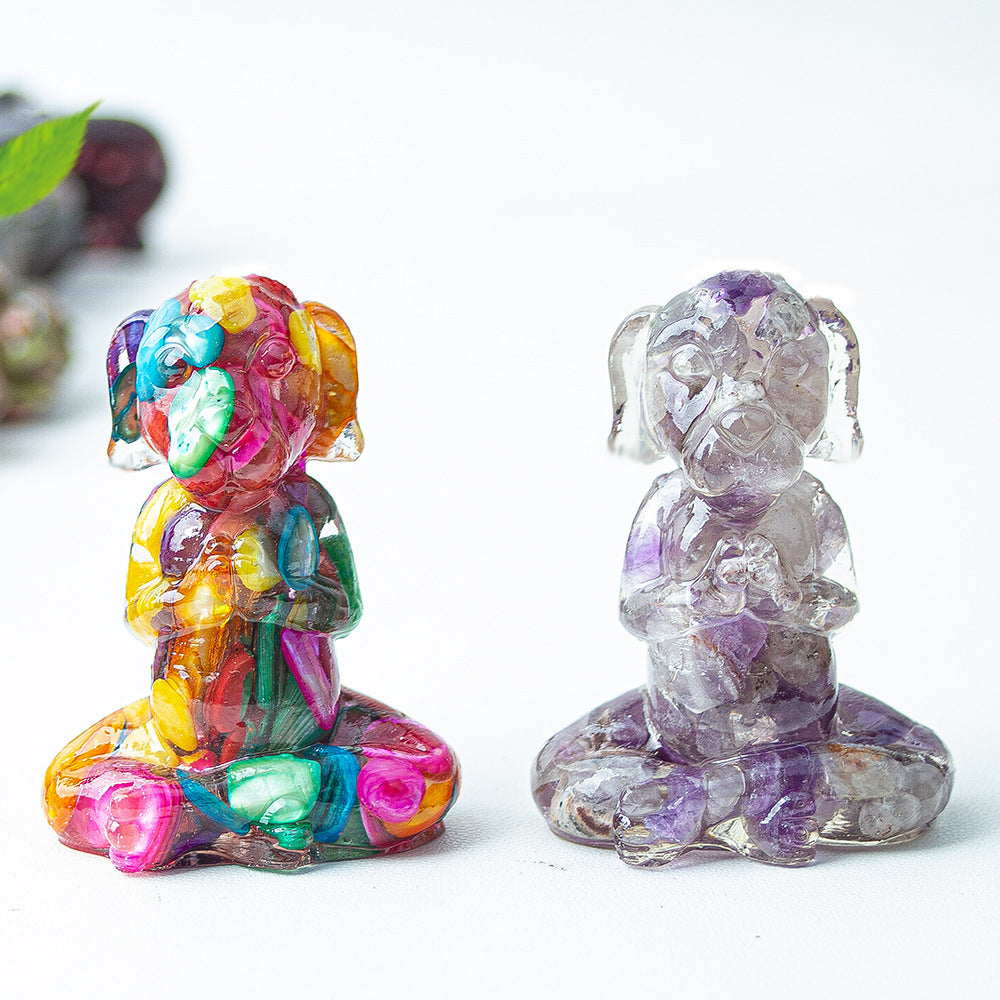 Modern Style Natural Stone Animal Figurine For Christmas Home Decoration