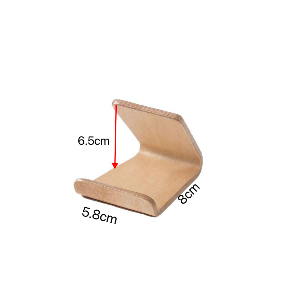 Simple Style Portable Desktop Phone Stand Made Of Wood, Ideal For Convenient Phone Viewing