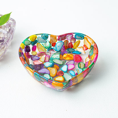 Modern Style Resin Heart Shape Ornaments For Christmas Home Decoration