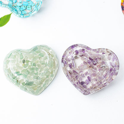 Modern Style Resin Heart Shape Ornaments For Christmas Home Decoration