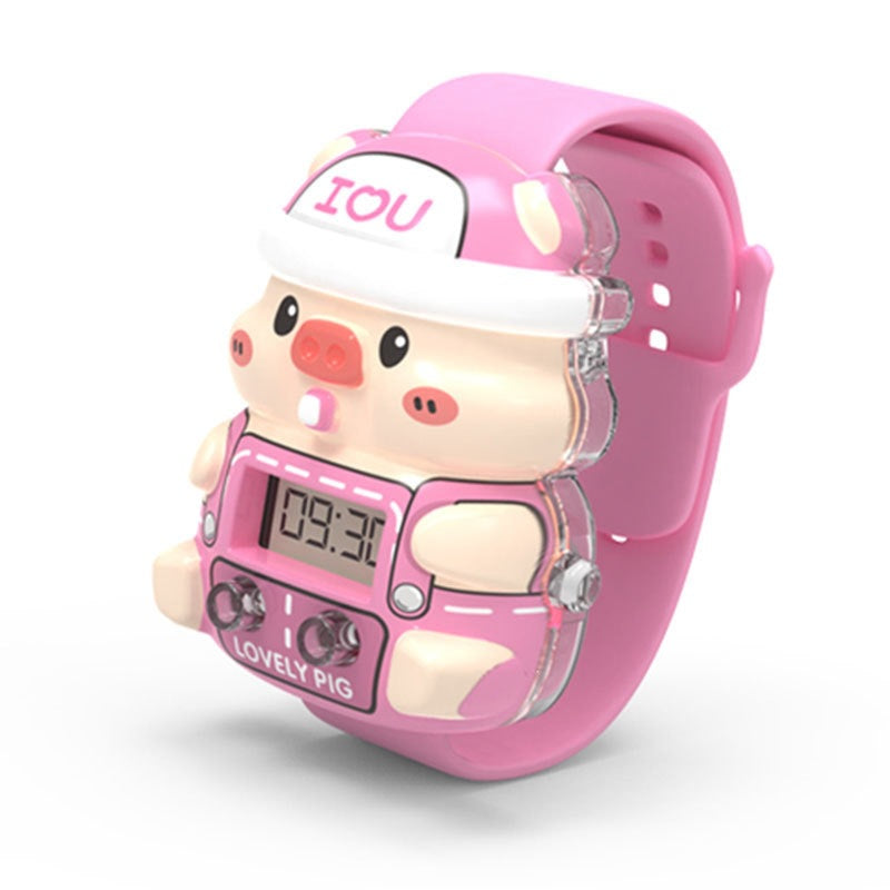 Cartoon LED Toys Made Of Durable Plastic In Natural Pink Color, Fun Electronic Toy For Kids