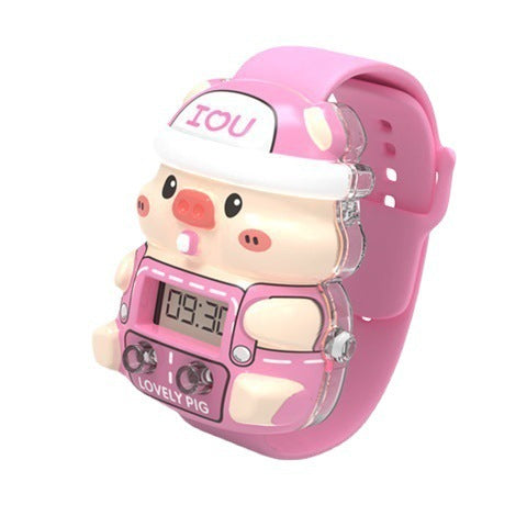 Cartoon LED Toys Made Of Durable Plastic In Natural Pink Color, Fun Electronic Toy For Kids