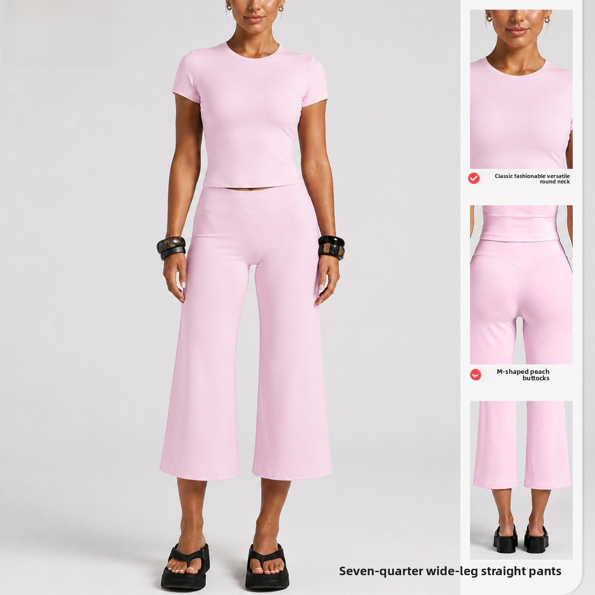 Sporty Calf-Length Running Jumpsuit For Women In Nylon Fabric Featuring Wide Leg Pants Design For Summer