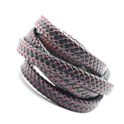 Black with red cords