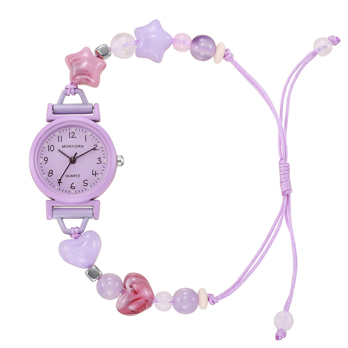 Women's Quartz Watch With Braid Strap, Round Dial, Ordinary Glass Mirror, And Pointer Display