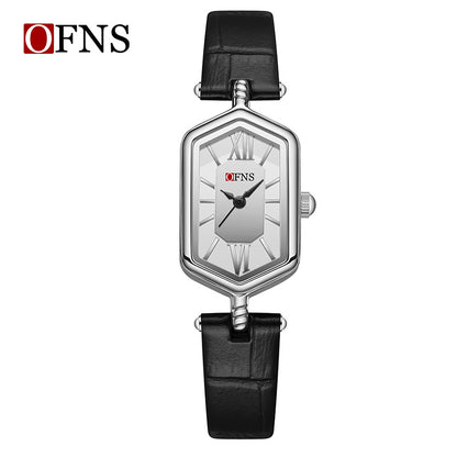 Women's Quartz Watch With Rhombus Dial Featuring Tempered Glass And Pin Buckle Strap Material Belts