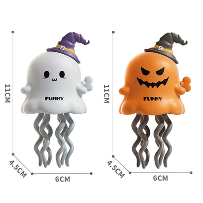 Halloween Pumpkin Clockwork Toy For Children Unisex, Made Of Durable Orange Plastic