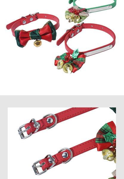 Christmas Bell Pet Collar In Polyester For All Seasons, Festive Holiday Accessory For Your Pet